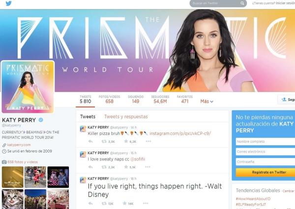 Cómo contactar con Katy Perry - Cómo contactar con Katy Perry vía Twitter