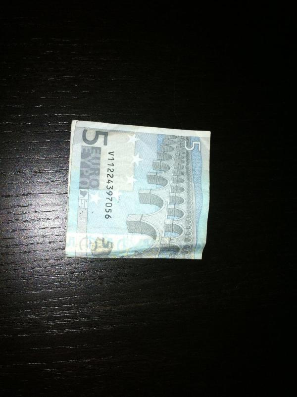 Cómo hacer una rosa con billetes - Paso 1