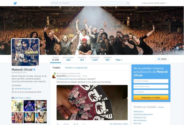 Cómo contactar con Melendi - Paso 2