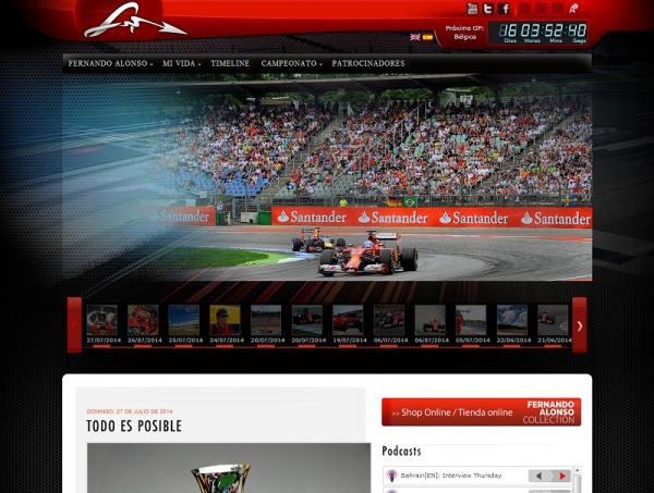 Cómo contactar con Fernando Alonso - Visitar la web oficial de Fernando Alonso 