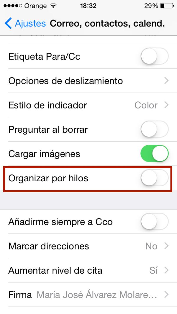 Cómo hacer que no se encadenen mensajes en Mail de iPhone   - Paso 6