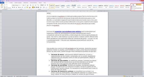 Cómo buscar una palabra en Word 2010 - Paso 2