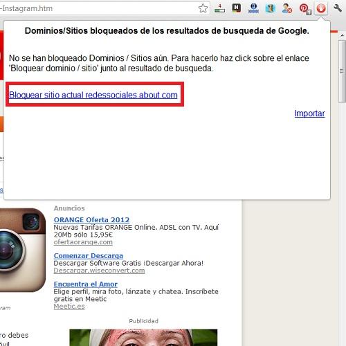 Cómo bloquear una página web de los resultados de Google en Chrome - Paso 3