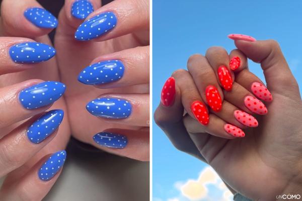Polka Dot Glazed Nails: qué son y cómo se hace esta manicura en tendencia - Polka Dot Glazed Nails en colores vibrantes
