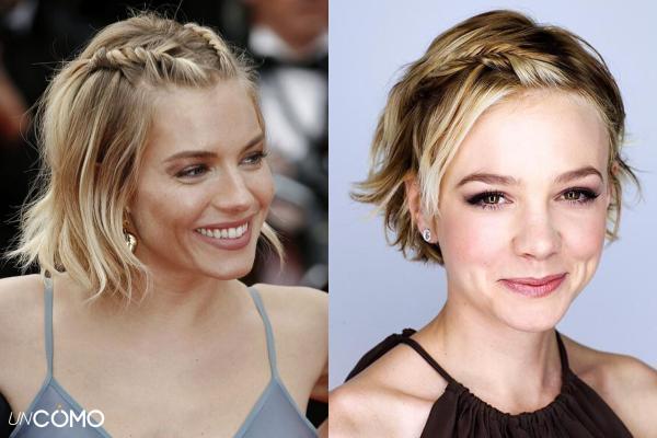 Peinados con trenzas de lado - Mini trenzas para el pelo corto