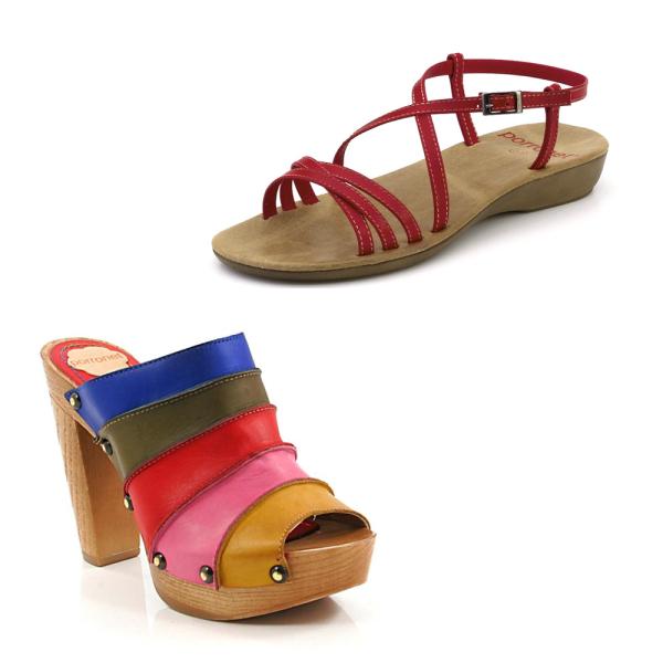 Zapatos Porronet - la comodidad que no renuncia al diseño - Sandalias de vaquetilla de Porronet