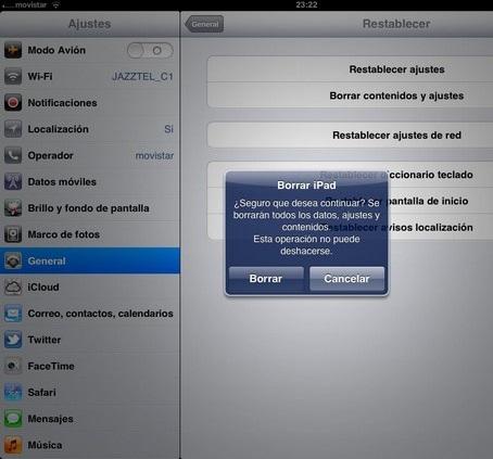 Cómo formatear un iPad - Paso 2