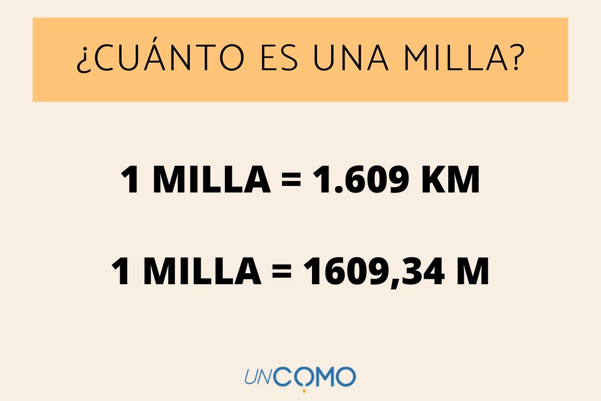 A cuanto equivale 1 MILLA en KILOMETROS Y como calcular