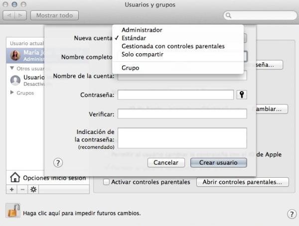 Cómo crear un usuario en Mac - Paso 4
