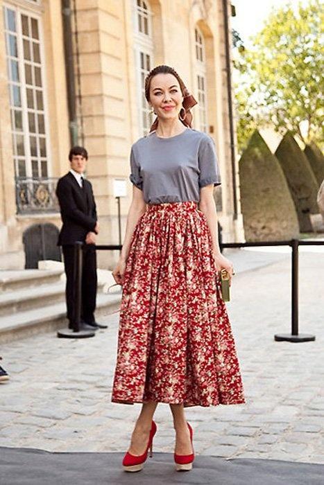 Combinar Faldas Estampadas Blusas Para Faldas Largas Floreadas