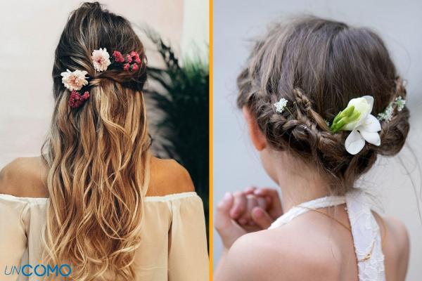 Ideas de peinados para Navidad - Flor decorativa