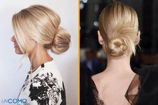 Ideas de peinados para Navidad - Moño bajo