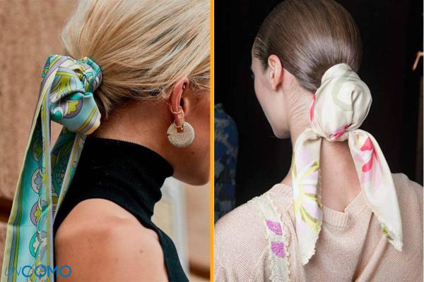 Ideas de peinados para Navidad - Moño con pañuelo