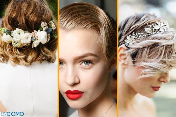 Ideas de peinados para Navidad - Pelo corto con adornos