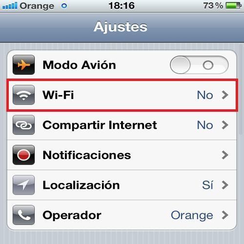 Cómo conectar mi iPhone a una red Wi-Fi - Paso 1