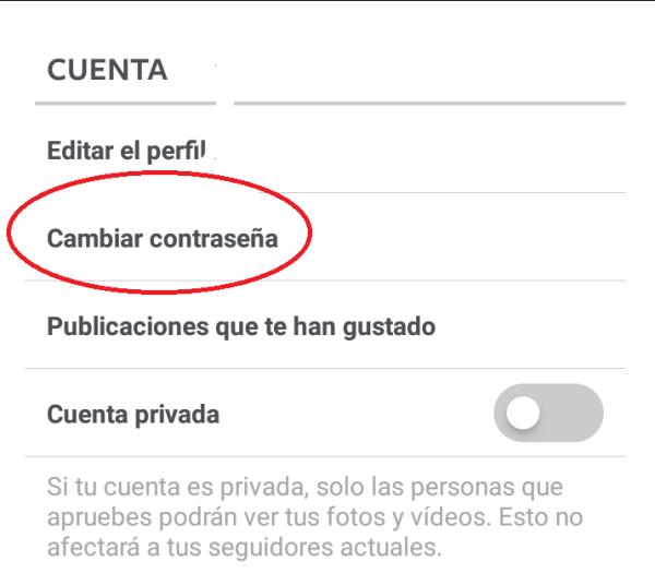 Cómo cambiar la contraseña de mi Instagram - Paso 3