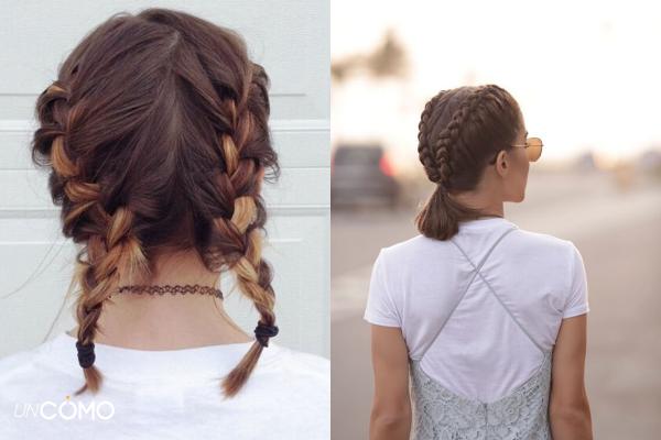 Cómo peinar media melena ondulada - Trenzas de raíz 