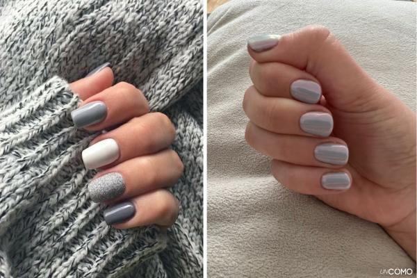 Uñas de invierno sencillas: las mejores ideas para esta temporada - Uñas gris perla: un clásico del invierno