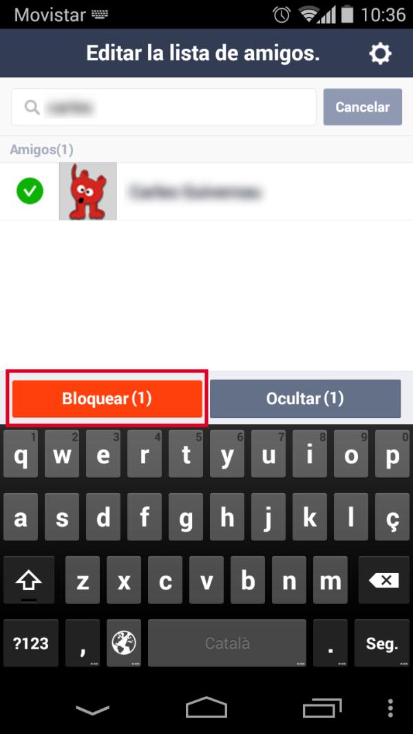 Cómo bloquear a alguien en LINE - Paso 3
