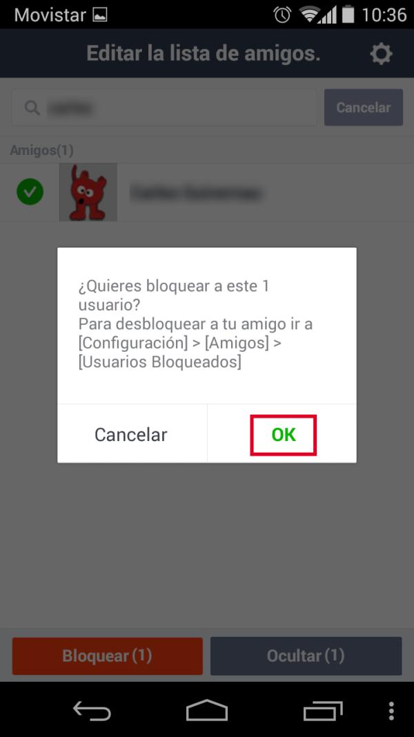 Cómo bloquear a alguien en LINE - Paso 4