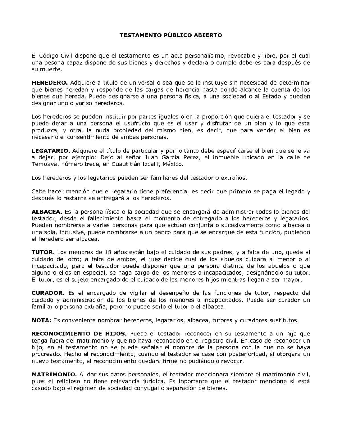 Cómo hacer un testamento casero