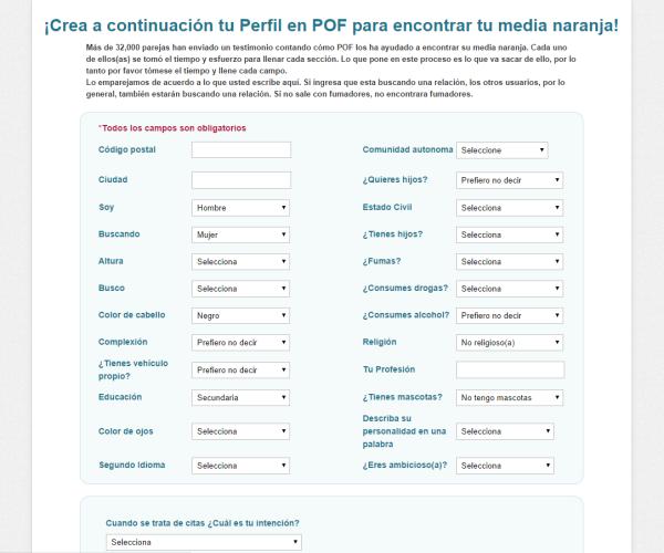 Cómo registrarse en POF - Paso 3