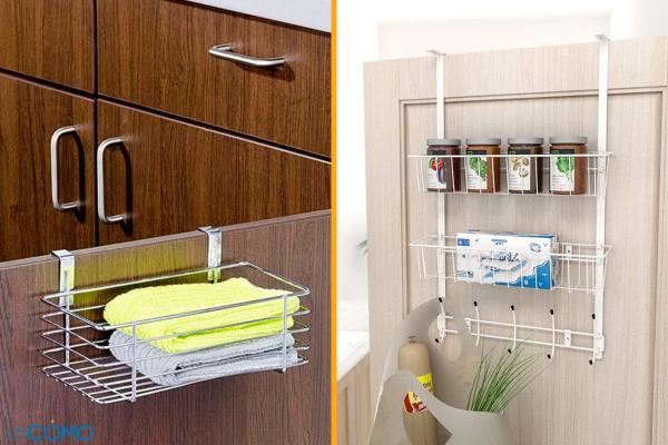 Cómo organizar una cocina pequeña - Cestas en puertas