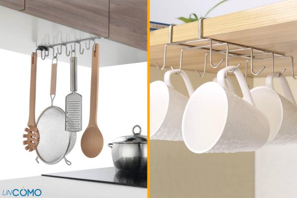 Cómo organizar una cocina pequeña - Colgadores y ganchos