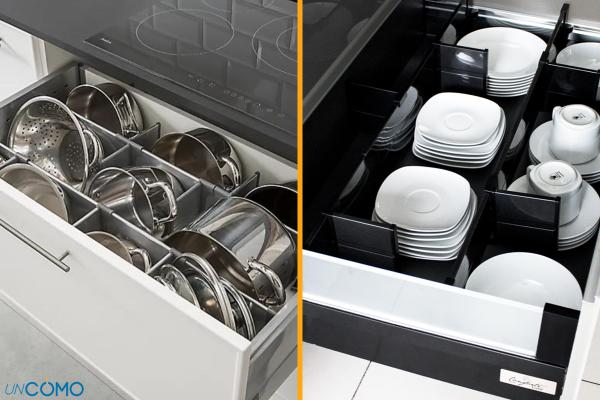 Cómo organizar una cocina pequeña - Separadores de cajones