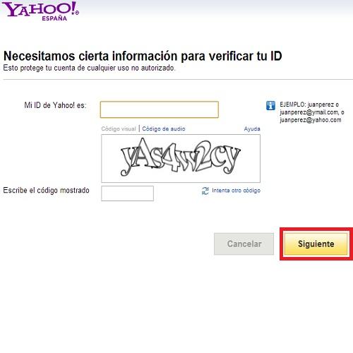 Me han robado mi cuenta Yahoo - Paso 4