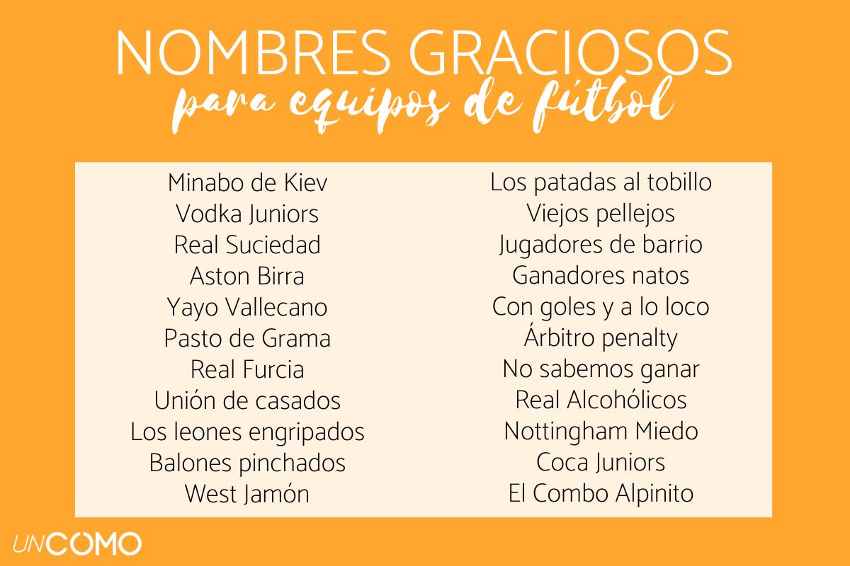 Nombres para equipos de fútbol