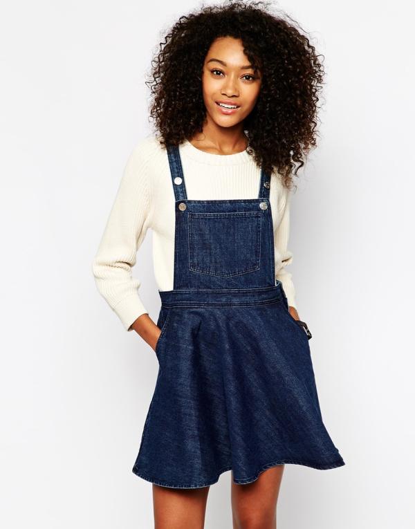 Cómo Combinar Peto Vaquero Falda Mujer Moda Pantalon De Peto