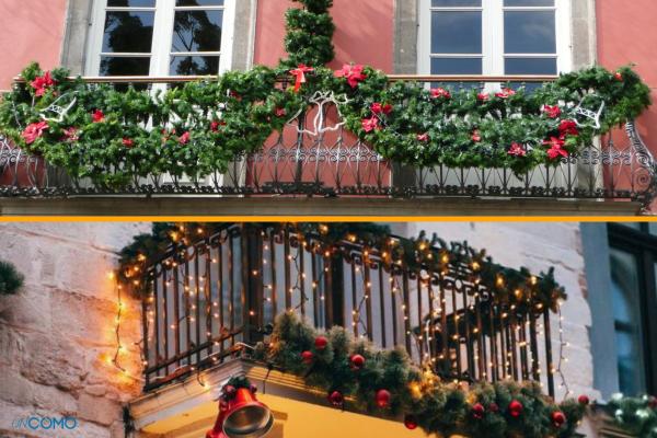 Cómo decorar el jardín en Navidad - Balcones y ventanas