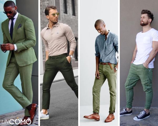 Pantalone verde outfit deals