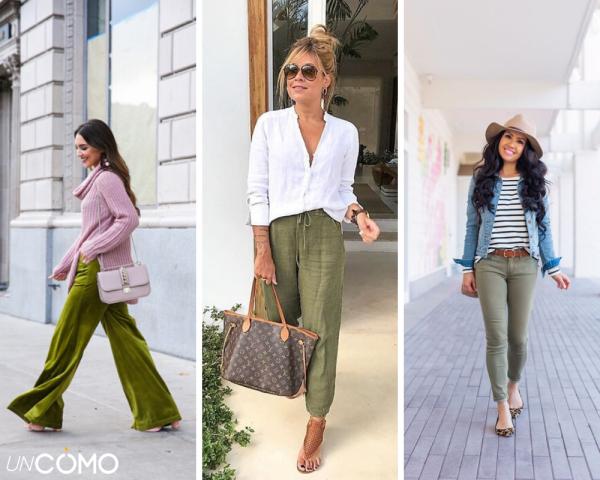 Cómo combinar un pantalón verde - Decide el calzado y los complementos después de probar el conjunto
