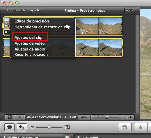 Cómo añadir efectos a un vídeo en iMovie - Paso 2