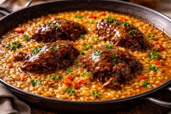 Cómo hacer arroz meloso de carrilleras: receta deliciosa
