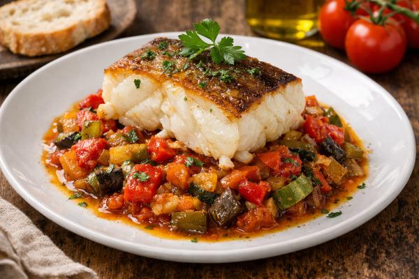 Bacalao con pisto de verduras: receta fácil y rápida - Paso 12