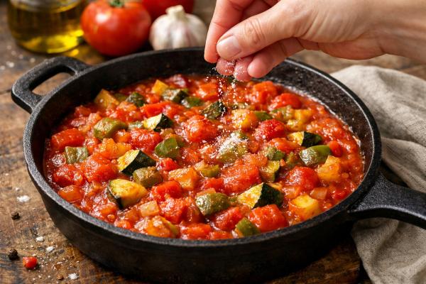 Bacalao con pisto de verduras: receta fácil y rápida - Paso 7