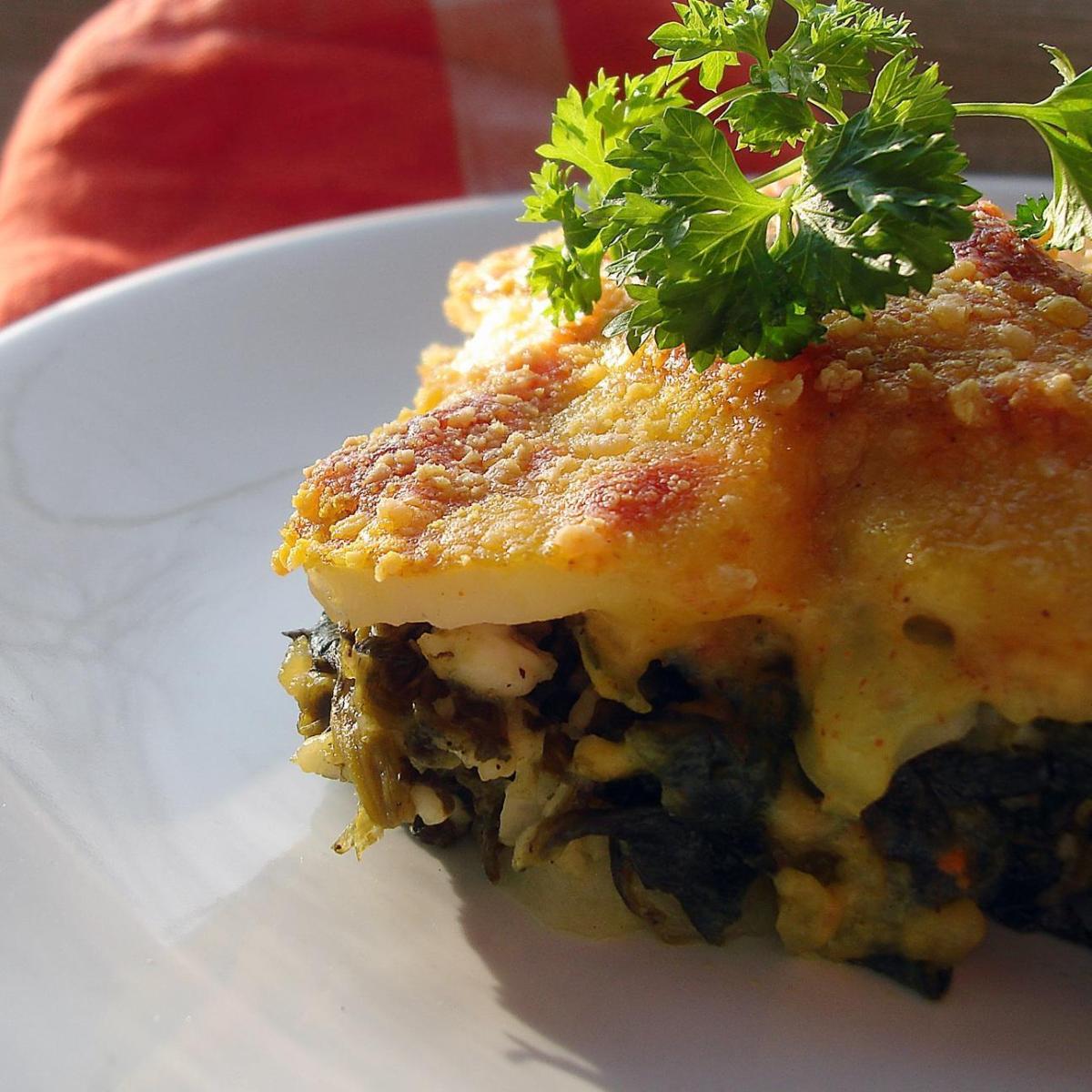 Cómo hacer un tronco de patatas con espinacas