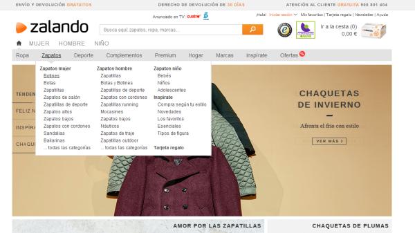 Cómo comprar en Zalando - Paso 1