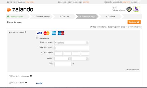 Cómo comprar en Zalando - Paso 8