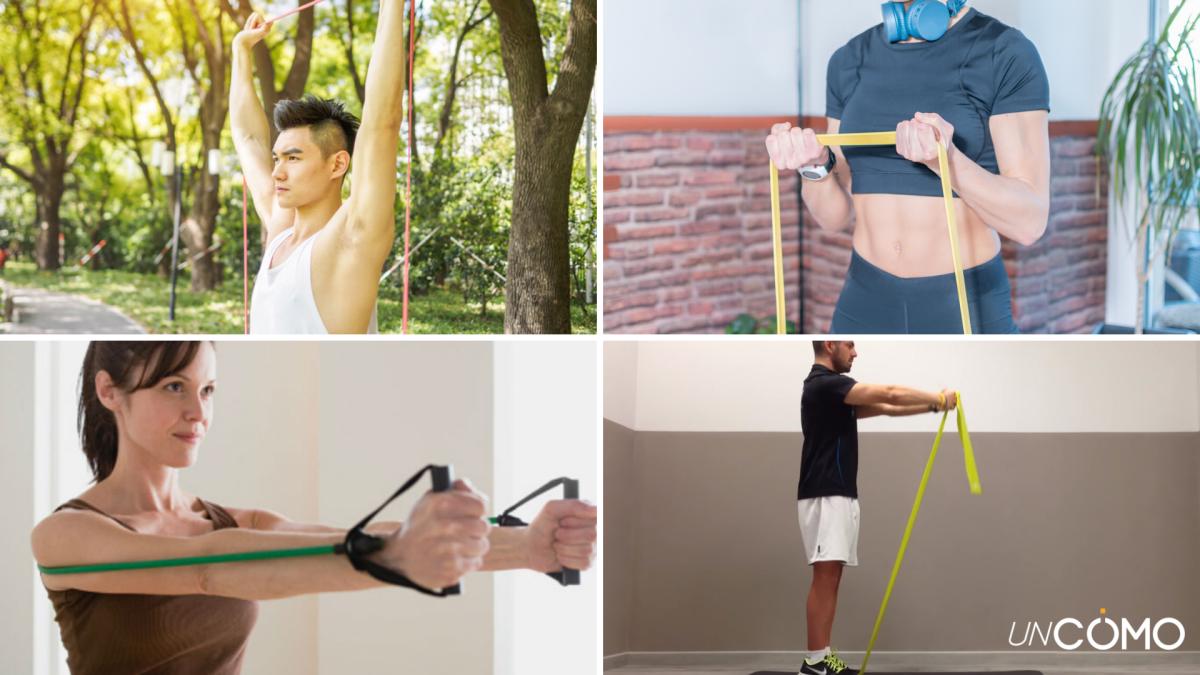 12 ejercicios con gomas elásticas para brazos y espalda