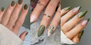 Top diseños de uñas verde oliva que te harán triunfar