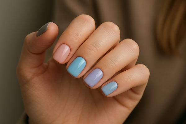 Uñas grises: claras, oscuras y combinadas para lucir una manicura espectacular - Uñas grises con tonos pastel