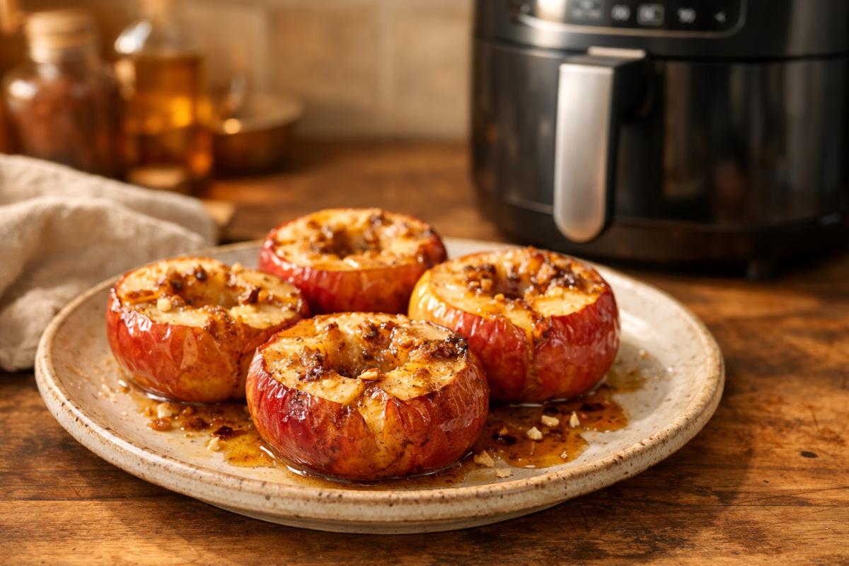 Manzanas asadas en freidora de aire: receta rápida y fácil