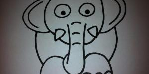 Cómo dibujar un elefante de dibujo animado