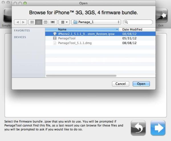 Cómo hacer jailbreak en iPhone 3GS con PwnageTool - Paso 6