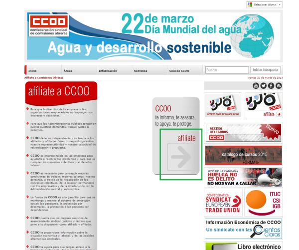 Cómo afiliarse a Comisiones Obreras - Paso 1