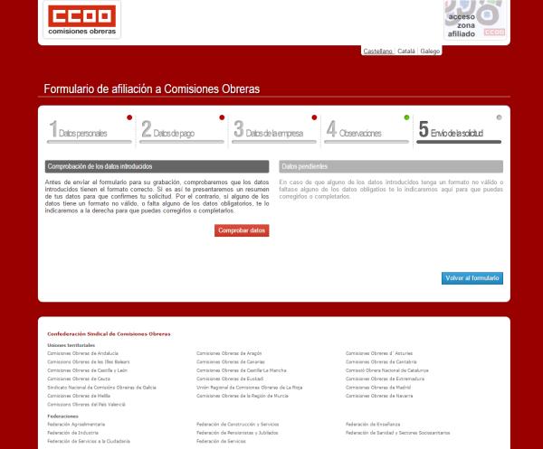 Cómo afiliarse a Comisiones Obreras - Paso 6